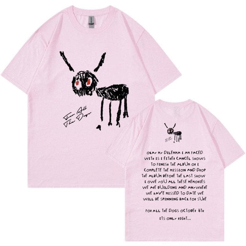 Vintage Rapper Drake for All The Dogs T Shirt Men Fashion Hip Hop T-shirt 100% Cotton Oversized Short Sleeve T-shirts Streetwear L