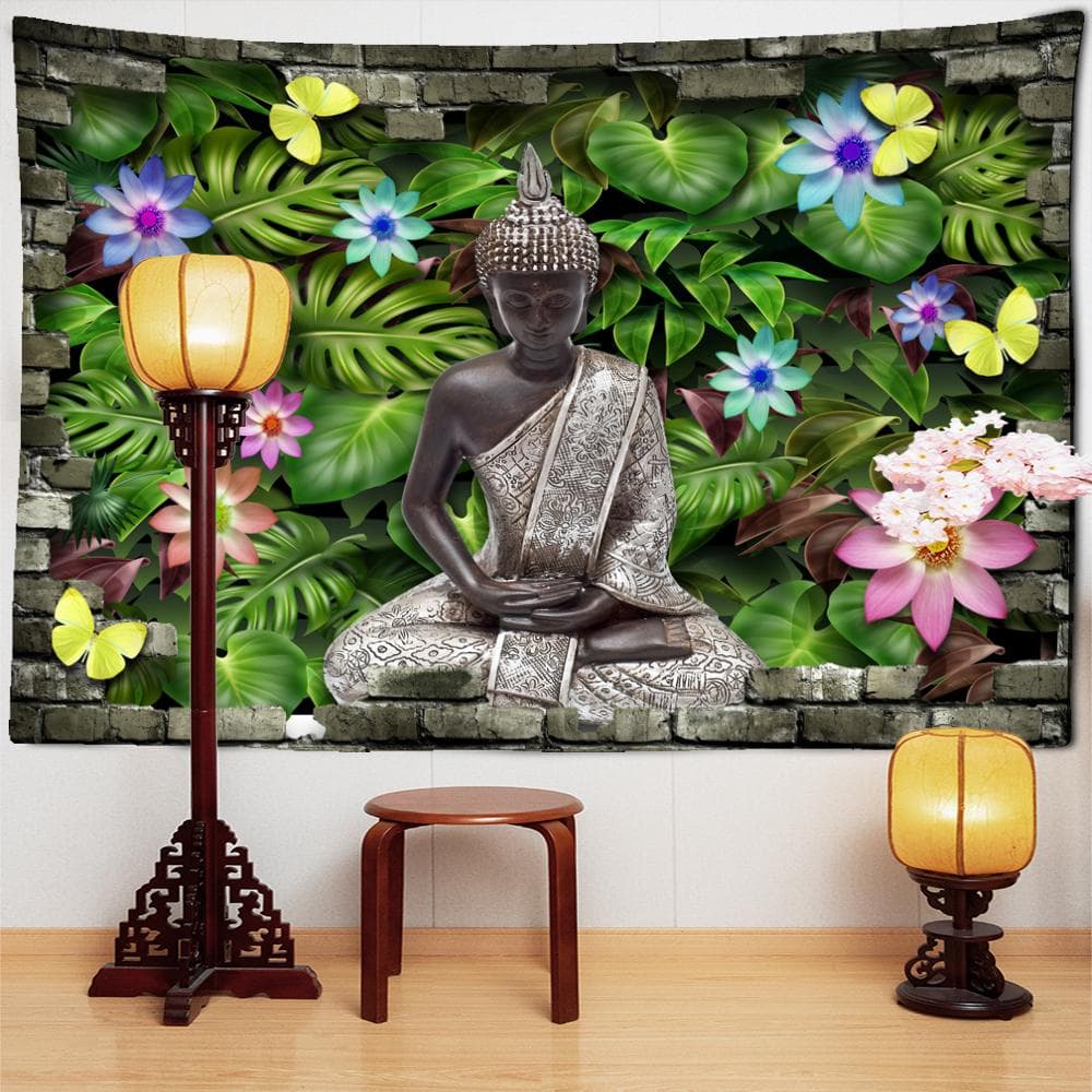 Indian Buddha Meditation Tapestry Wall Mount Mandala Hippie Bohemia Bedroom Living Room Home Art Decor 150x100 cm
