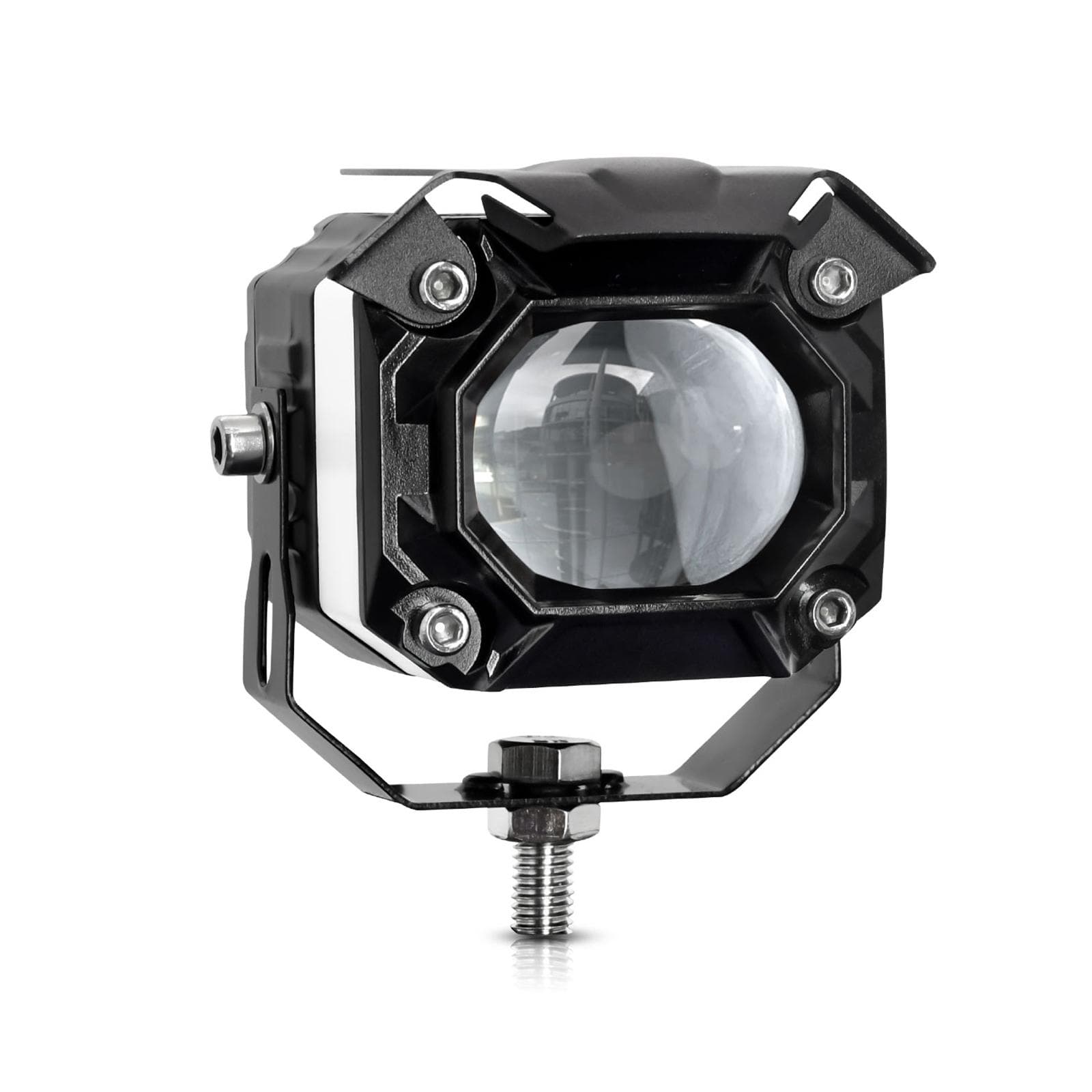 Motorcycle LED Driving Fog Lights, 2 PCS 120W 12000LM 6 Lighting Modes Waterproof Auxiliary Lights 1 PCS black