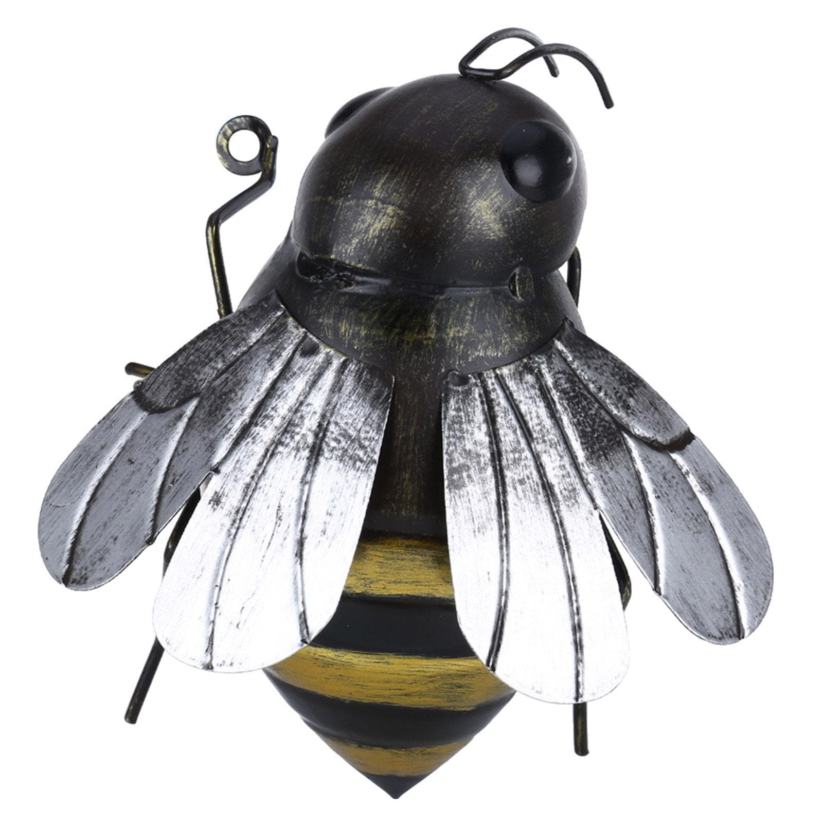 Tooarts Bee Ornaments Iron Animals Wall Art Ornament Mini Insect Garden Micro Landscape Photography type 2 black