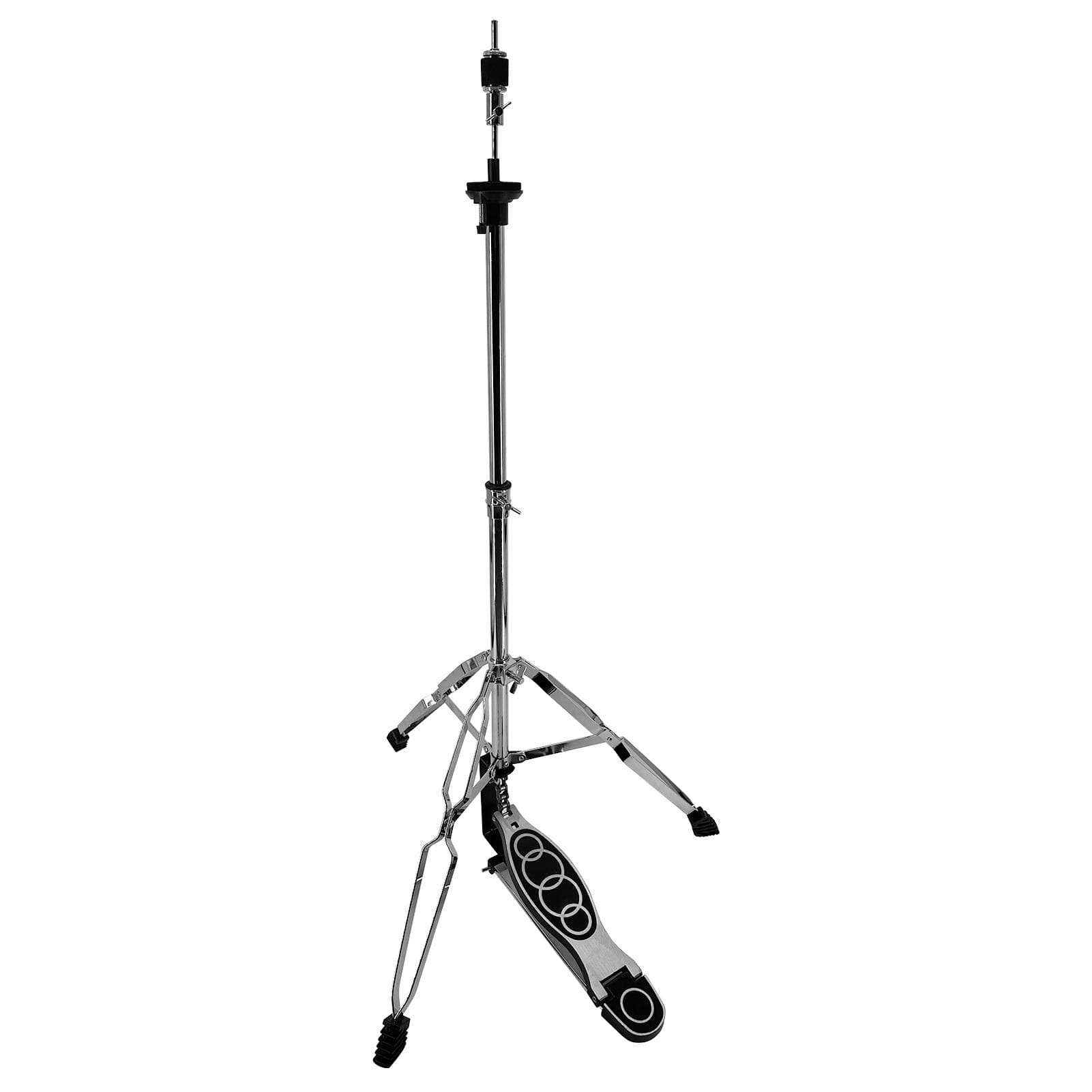 Cymbal Stand Portable Hi-Hat Stand with Smooth Pedal 3 Legs Support Adjustable Height Practice silver