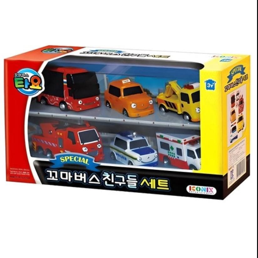 Tayo Mini Car Carrier / Little Bus Friends Set, Korean toys Little Bus Friends Set(6cars)
