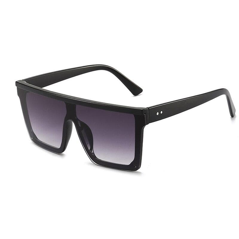 Retro Big Frame Women Sunglasses Black Square Gradient Lens UV400 Protection Stylish Unisex Designer Eyewear