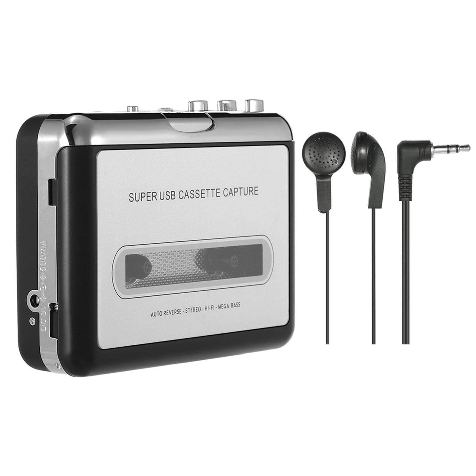 USB Cassette Capture Tape to PC MP3 CD Converter Digital File Audio Music Player with Earphone