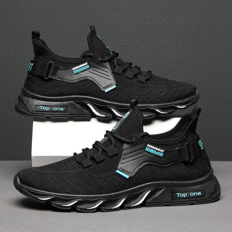 Flyweave Men's Sports Shoes  Spring New Men's Shoes Breathable Mesh Soft Bottom Casual Shoes Korean Men's Shoes 44