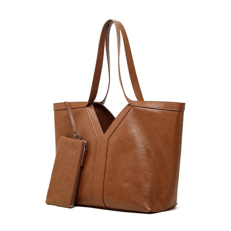 Autumn Simple Korean Pitot Bag Shoulder Bag Women's Bag Underarm Bag Handbag Leather brown