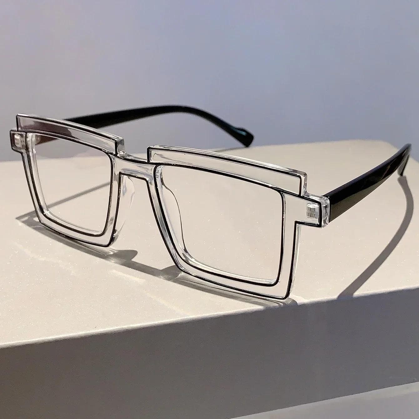 Trendy Personality Fluorescent Anti Blue Light Glasses Anime Party Plain Light Mirror Optical Eyewear Ins Fashion