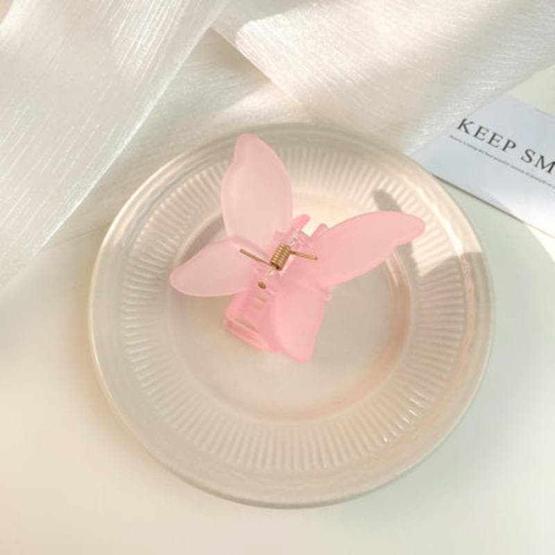 Fashion Girl Butterfly Hairpin Geometric Crab Hairpin Sweet Hair Accessories Headwear Grab Clip Women Hair Accessories pink