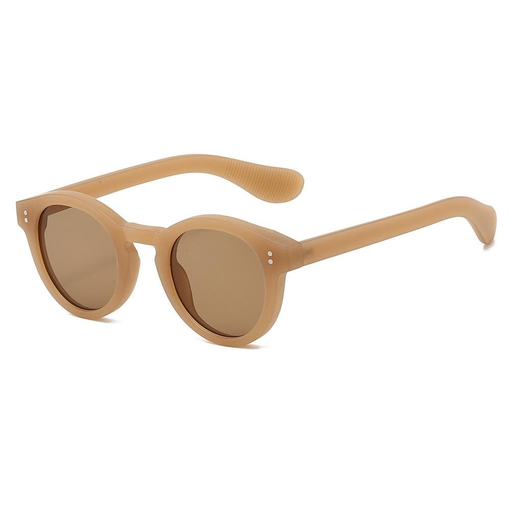 Vintage Round Sunglasses Women Men Punk Trendy UV400 Protection Classic Rivet Jelly Eyewear Outdoor Driving