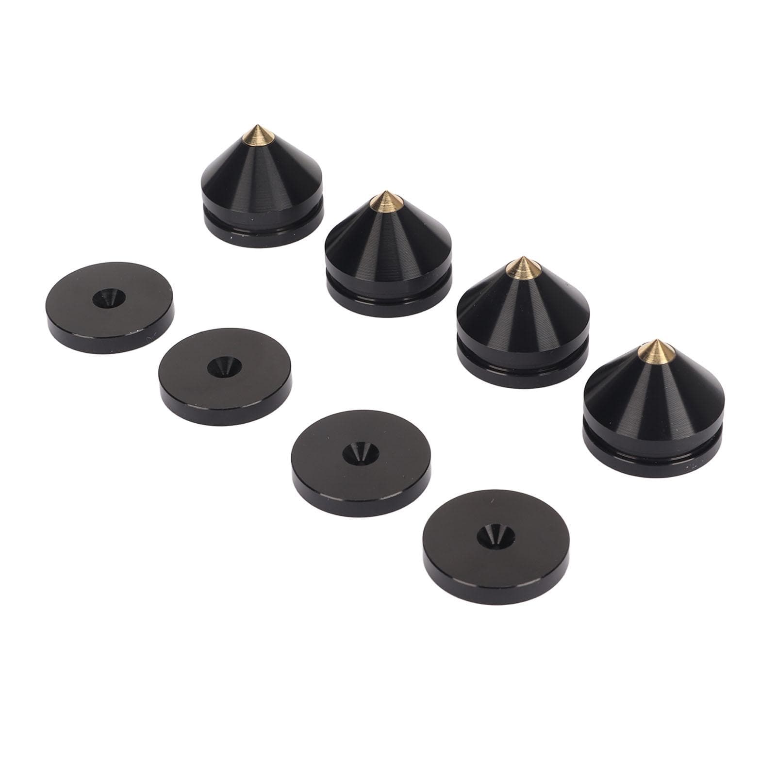 4PCS Speaker Isolation Feet Pad Shock Absorption Amplifier Spike Isolation Feet Mat for Turntable black