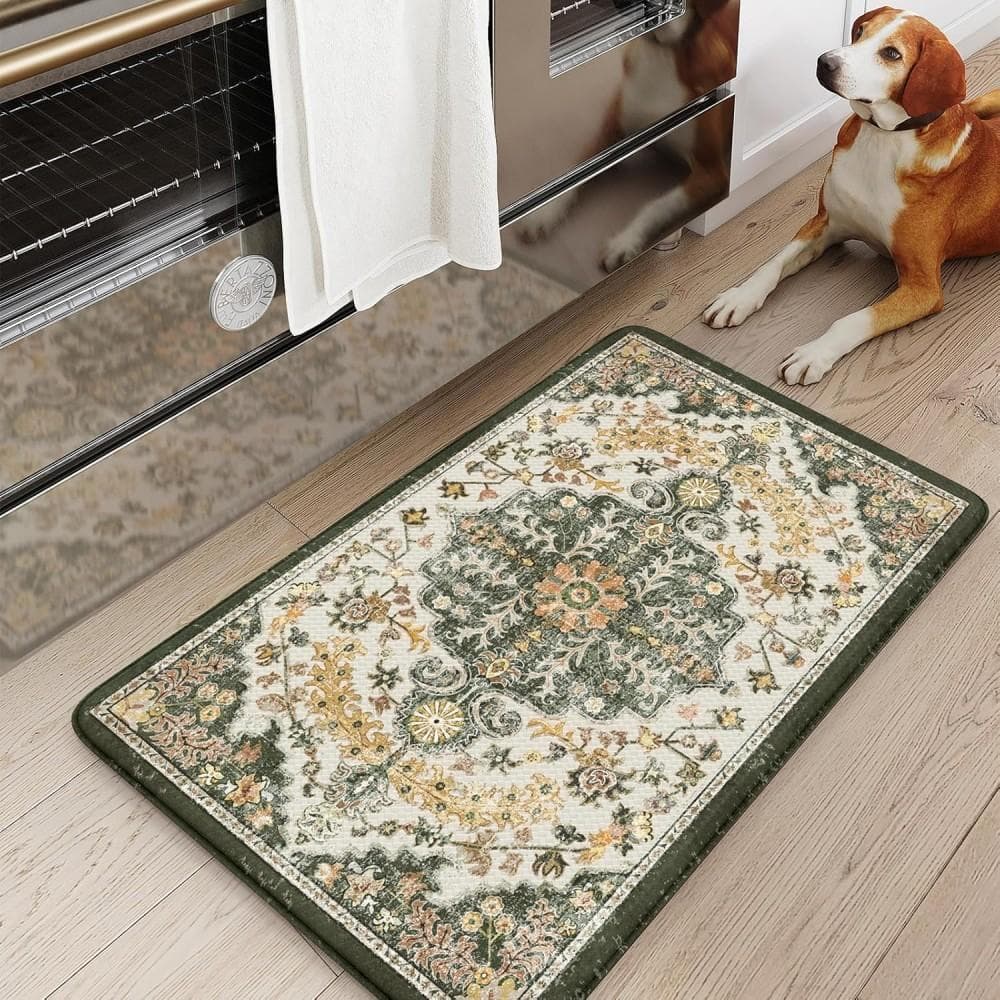 Anti Fatigue Kitchen Mat Boho Carpet Vintage Rugs Non-Slip Kitchen Mat for Floor Comfort Kitchen Floor Mats for Sink Laundry 2PC-50x80-50x150cm