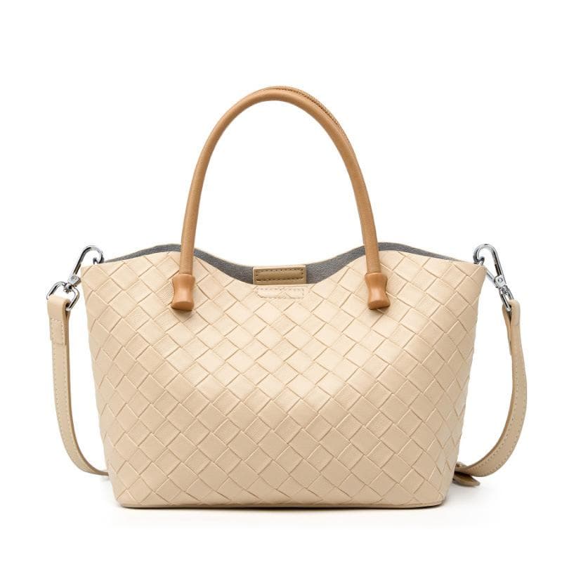 Handbag Spring and Summer Women's Bag Fashion Woven Simple Leather Single Shoulder Handbag