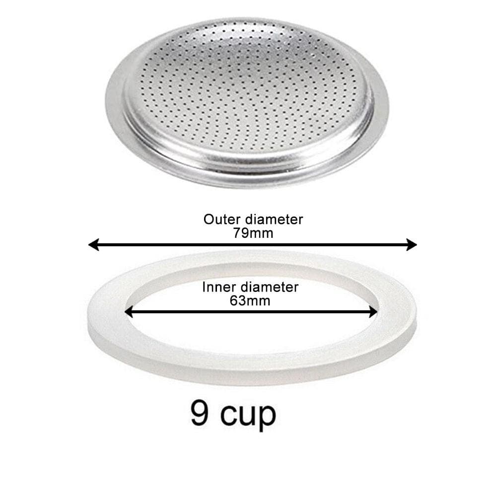 Accessories Rubber Seal Coffee Espresso Makers Flexible 9 cup+sieve