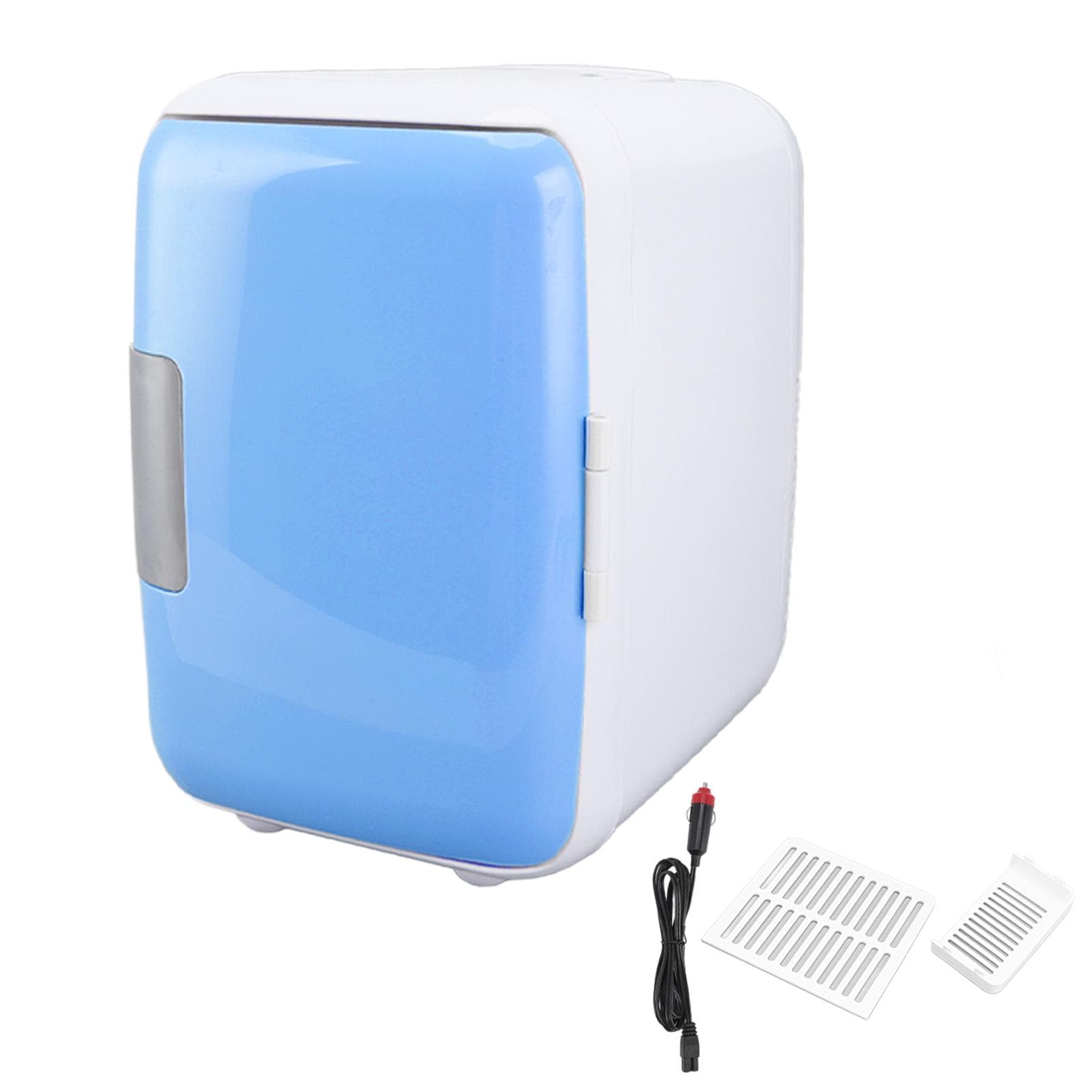 Car Fridge 4 Liters Durable ABS Cosmetic Storage Detachable Partition Portable Mini Fridge for Food blue