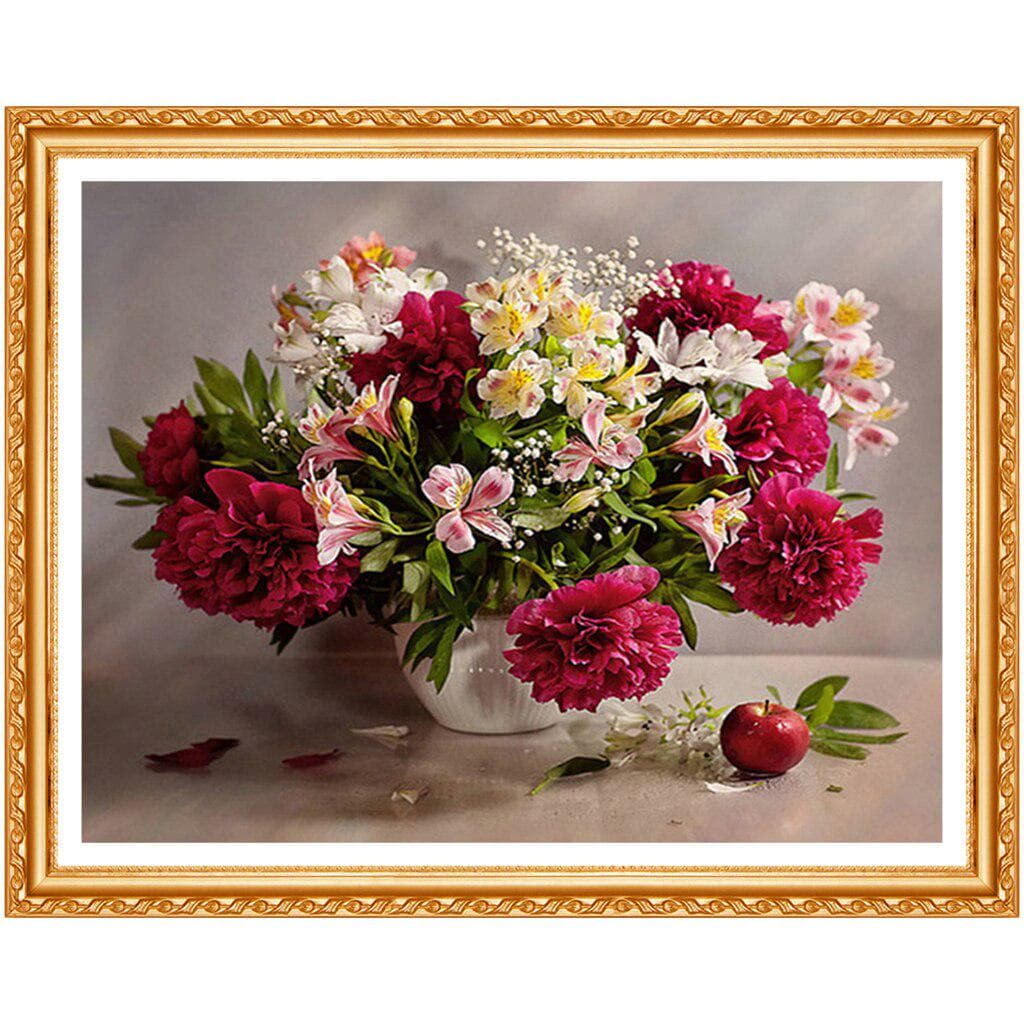 DIY Diamond Painting  Color Flower & Apple  Embroidery Cross Stitch Rhinestone Painting Decor Gift 20X30CM