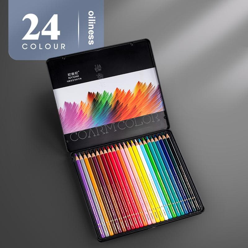 24-180 Colors Oily Colored Pencils Water Soluble Pencil Wooden Handle Set Artist Painting Drawing Sketch Art