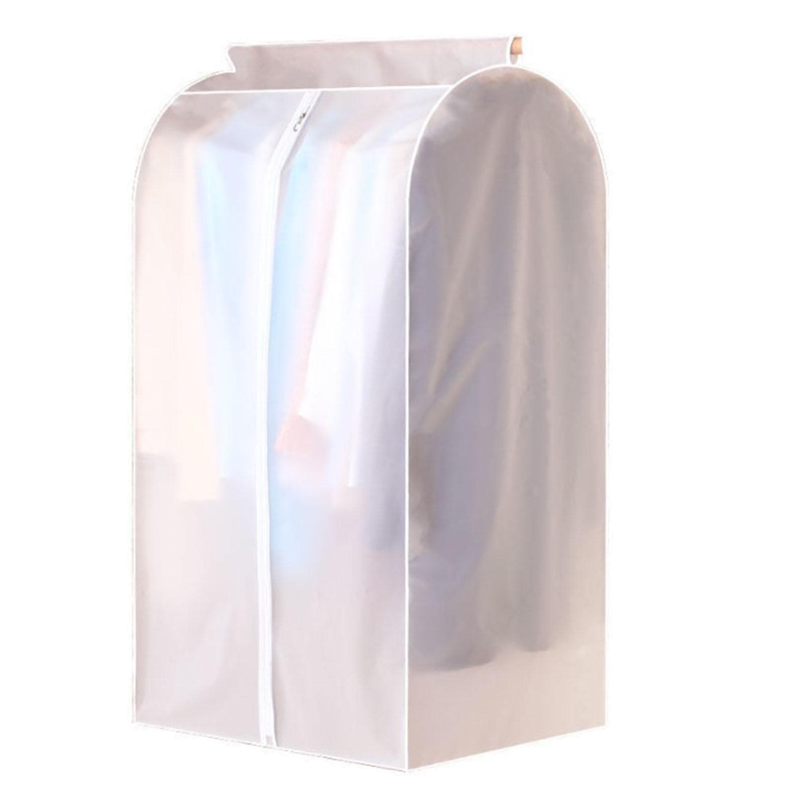Clothes Dust Cover Hanging Translucent Waterproof Breathable PEVA Garment Cover for Wardrobe 50 X