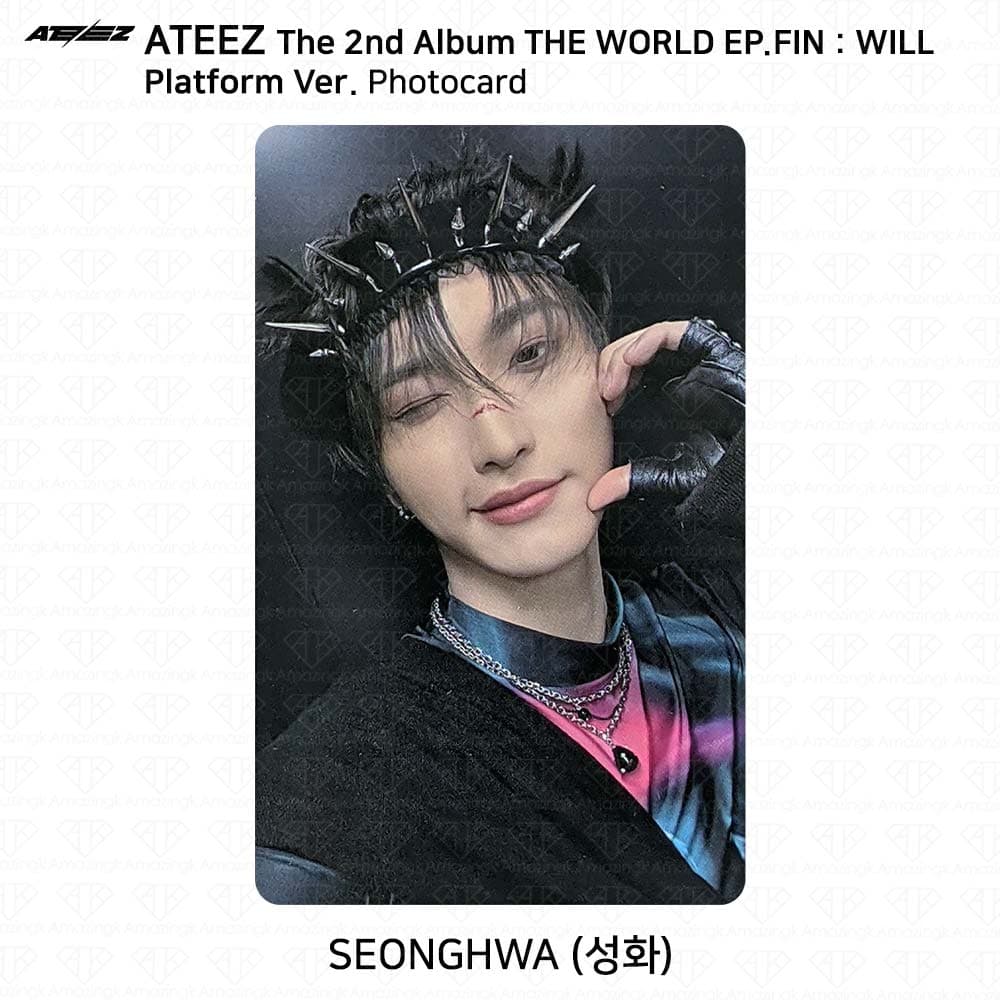 ATEEZ The 2nd Album WORLD EP.FIN WILL Platform Ver. Photocard Polaroid Sticker Seonghwa - Photocard