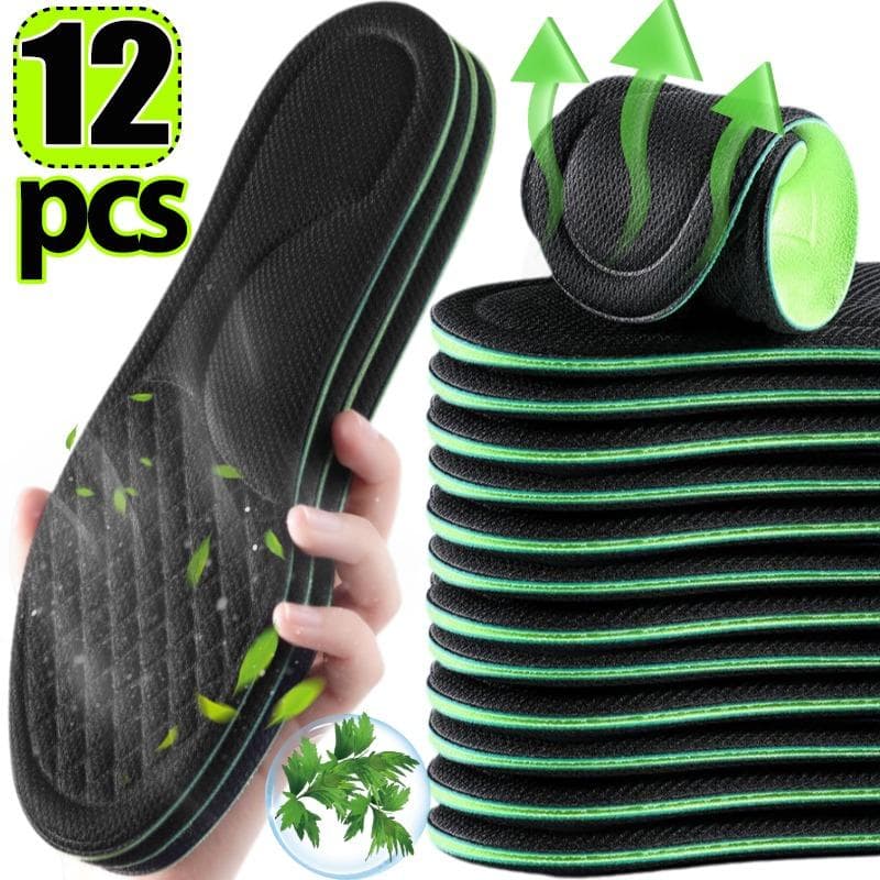 2/12pcs Unisex Memory Foam Orthopedic Insoles Deodorizing Insole Shoes Sports Absorbs Sweat Soft Antibacterial Shoe Accessories 39-40