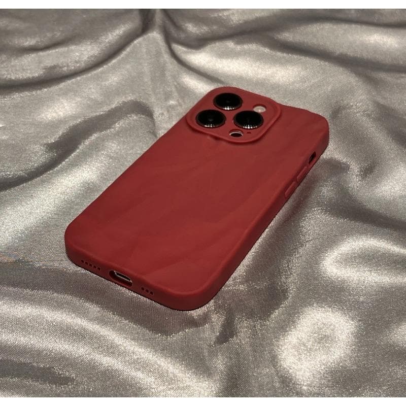 Three-dimensional Wrinkles Suitable for IPhone 15 Mobile Phone Case Simple Solid Color Apple 14 Soft Full Package Apple 15Plus