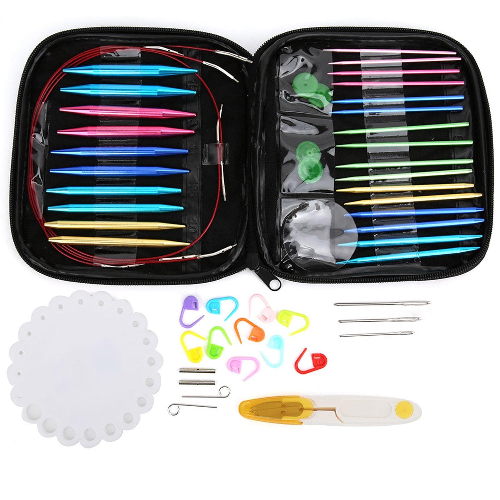 Aluminum Alloy Round Circular Knitting Needle Sets Crochet Hooks DIY Craft Weaving Tools
