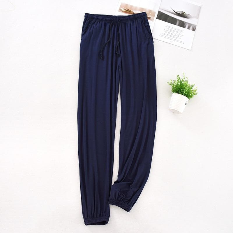 Japanese new spring and autumn men's pajamas men's modal home pants tapered pants elastic loose large size trousers pajama pants XXXL