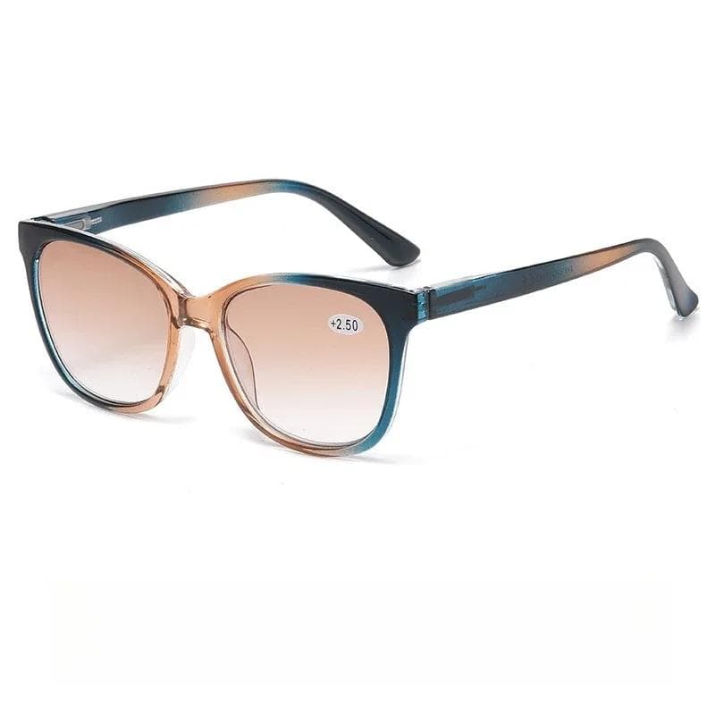 Fashion Gradient Color Cat Eye Reading Glasses Large Frame Sunglasses HD Anti Blue Light Presbyopia To +4 0 4