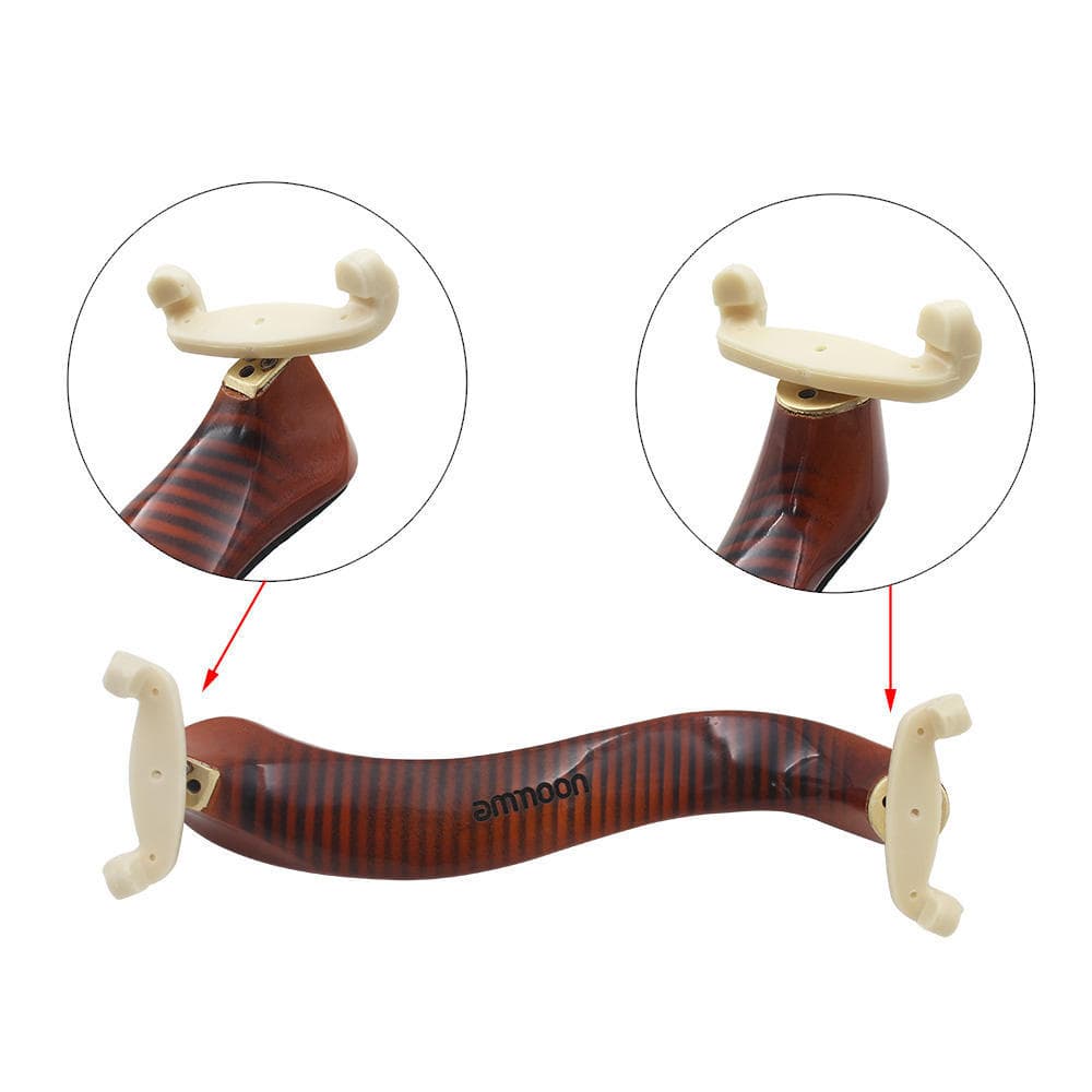 Ammoon Violin Shoulder Rest Maple Wood for 3/4 4/4 Violin Fiddle with Cleaning Cloth