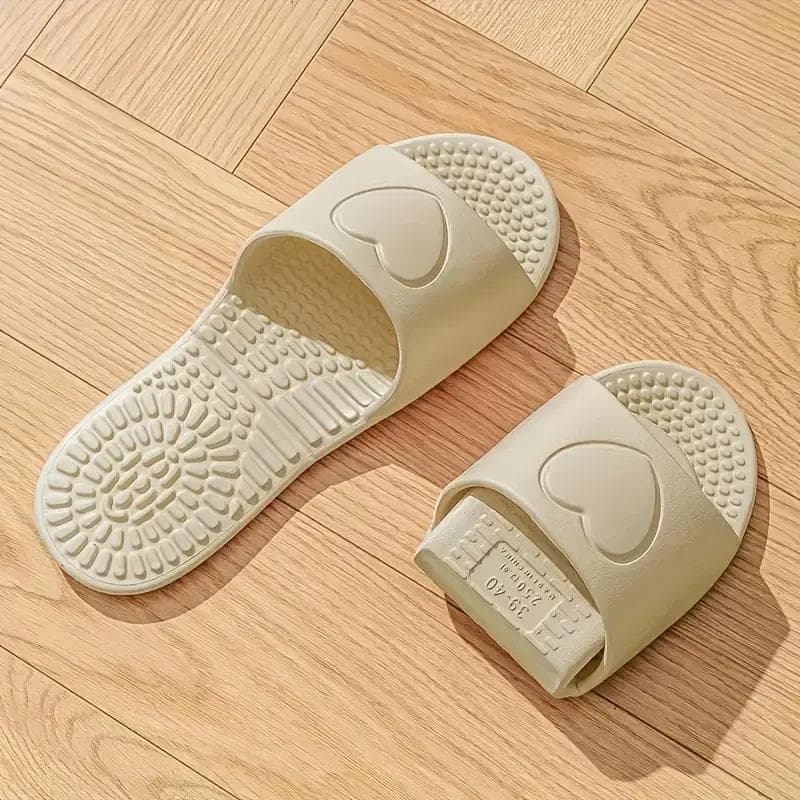 EVA Slippers for Travel, Non-Slip, Quiet, Odor-Resistant, Foldable, Unisex Couples' Slides, All-Season Solid Color Slip-On Bathroom Hotel Footwear 39-40 khaki