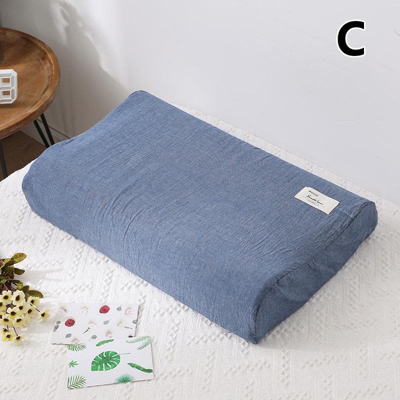 1PC Zippered Cotton Pillow Cover Latex Pillowcase Contour Memory Foam Rebound Pillow Case L