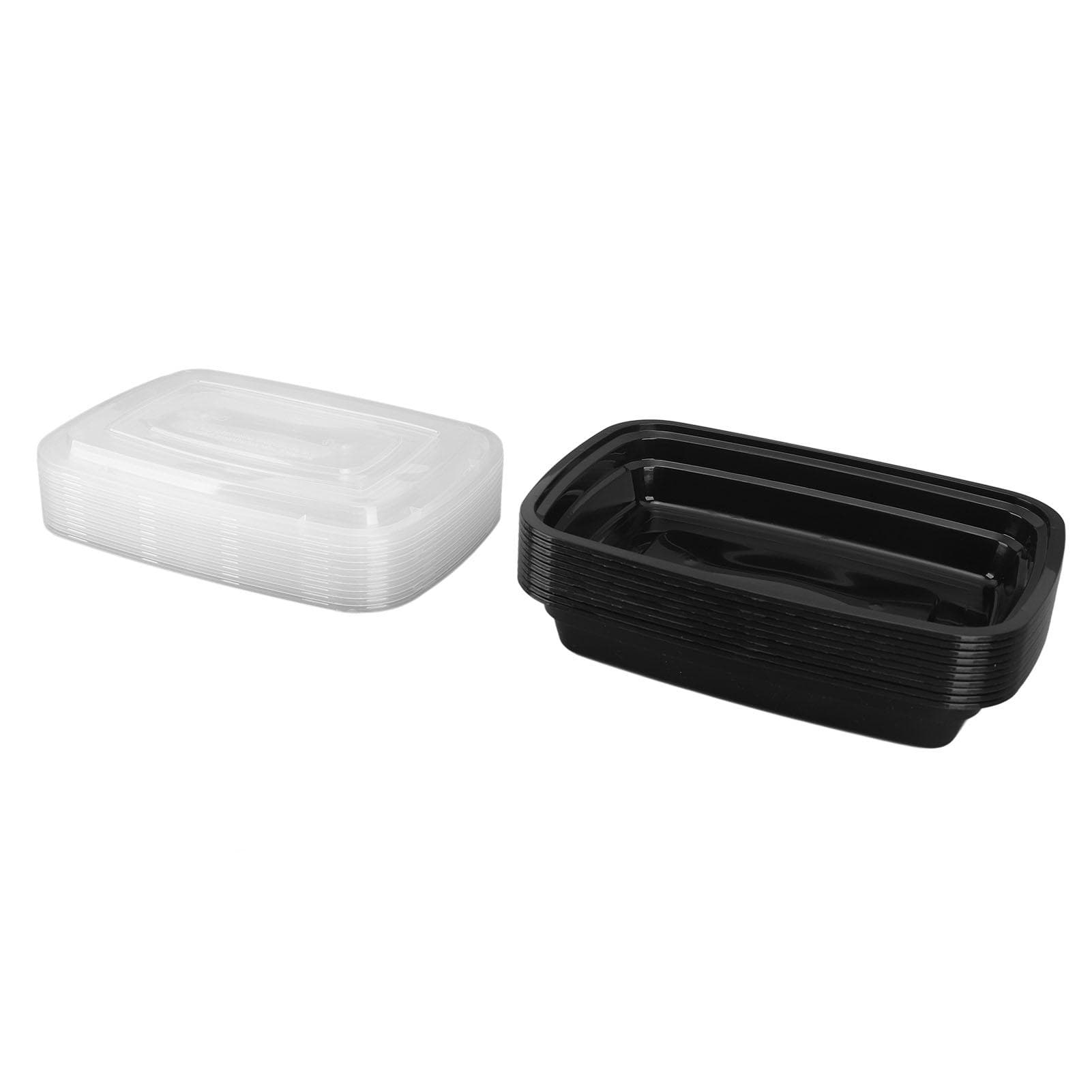 10Pcs Disposable Plastic Food Containers Meal Prep Containers Lidded Food Packaging Boxes Food