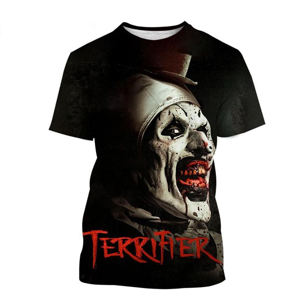 Summer Hot Selling Fashion Horror 3D Printing Horror Clown Creative Personality Casual T-shirt Plus Size Tee Top XXL