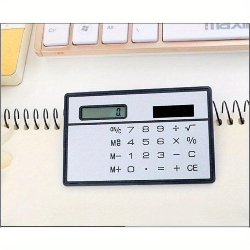 Portable Scientific Calculator Bank Card Handheld Calculator Mini Wallet Calculators white