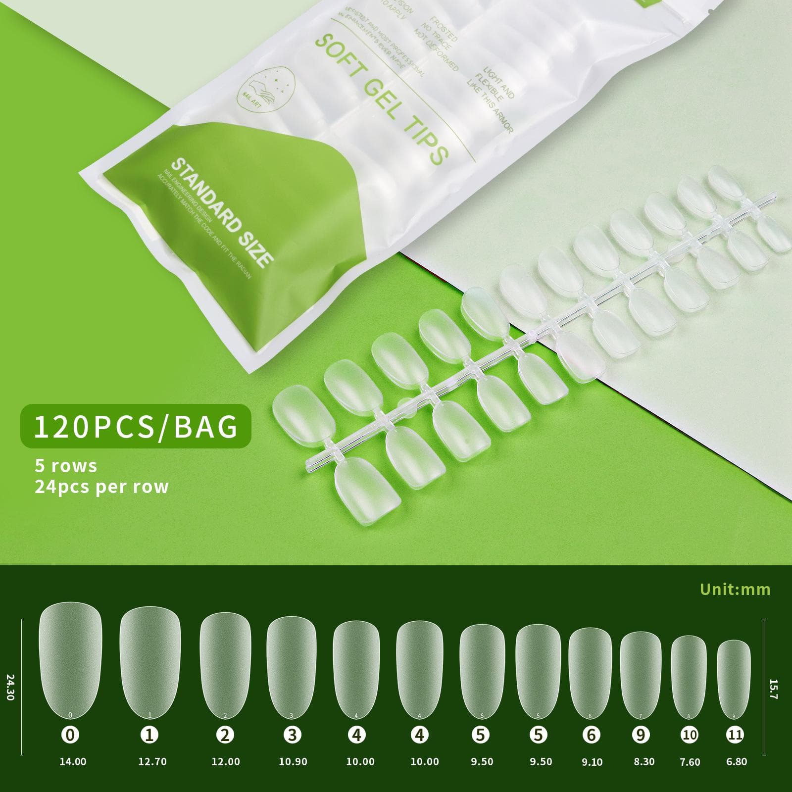 120Pcs Ultra-thin Soft Gel Tips, Transparent Traceless False Nail Tips, Press on Coffin Nails for Natural Look Manicure 04
