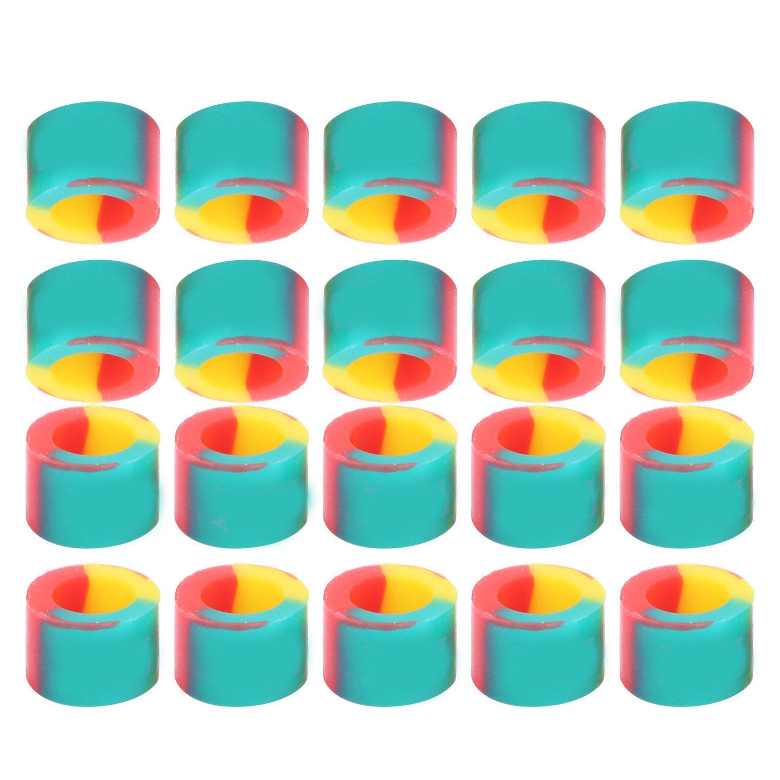 20pcs Fishing Rod Stop Ring 3 Colors Pole AntiSkid Circle Rubber Silicone Fishing Tackle(S )