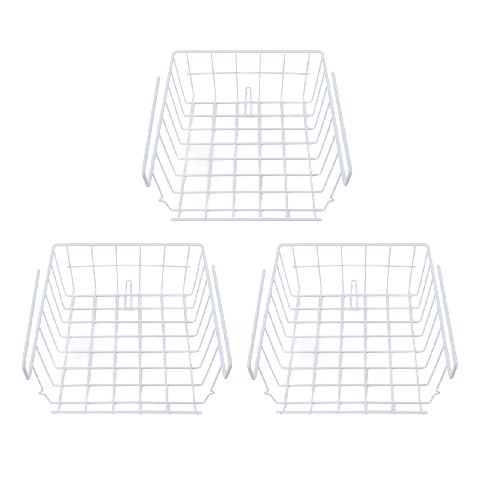 3pcs Under Shelf Storage Basket Iron Space Saving Multifunctional Hanging Under Cabinet Organizer