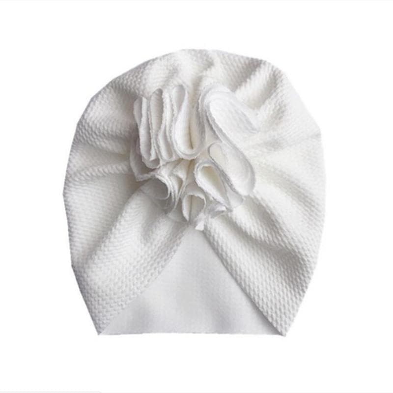Lovely Flower Baby Hat Soft Baby Girl Hat Turban Spring Infant Toddler Newborn Baby Cap Bonnet Headwraps Kids Hat Beanies white