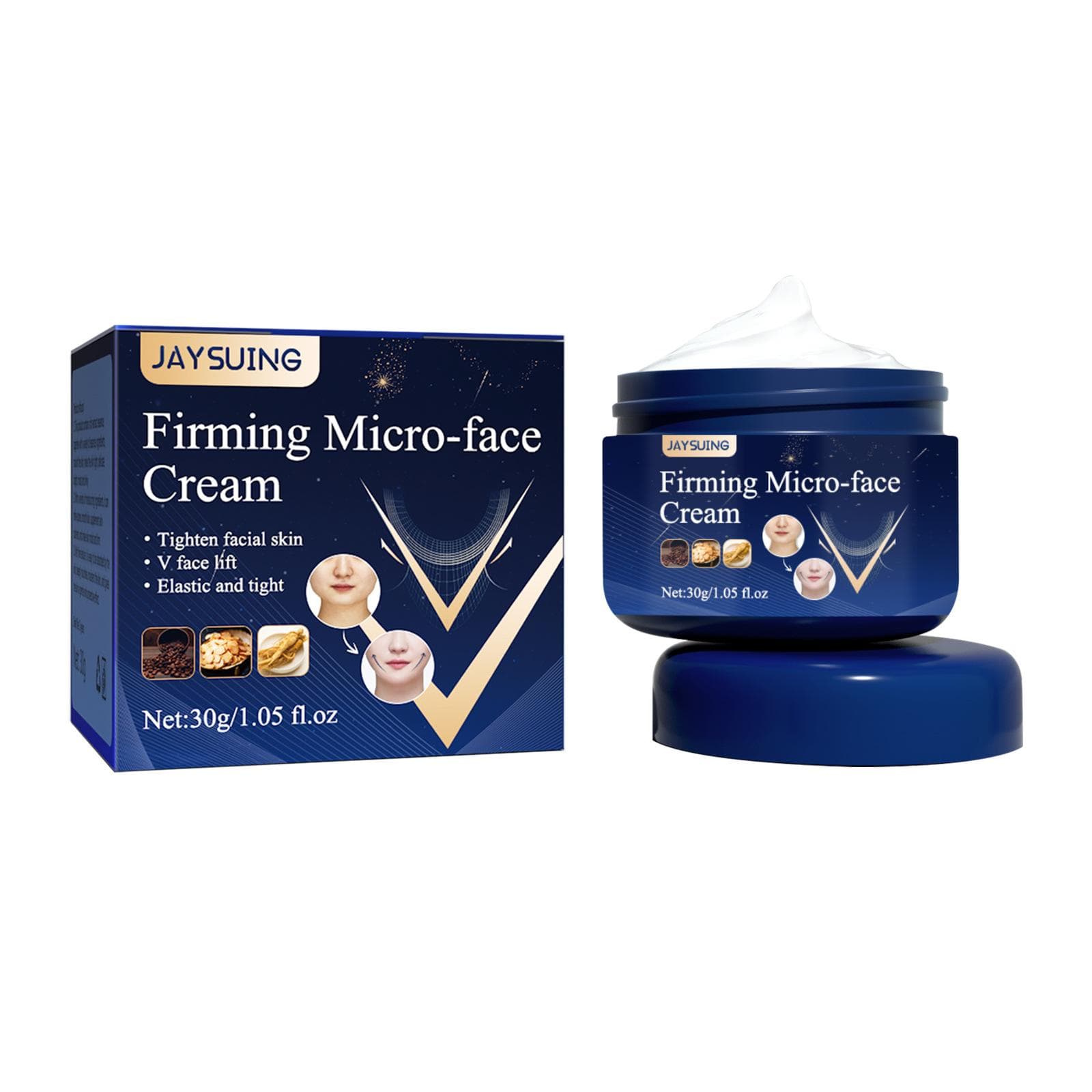 Face-lift Slimming Cream V-Shape Slimming Removal Masseter Muscle Double Chin Face Fat Burning Anti-aging Products 30g 30g