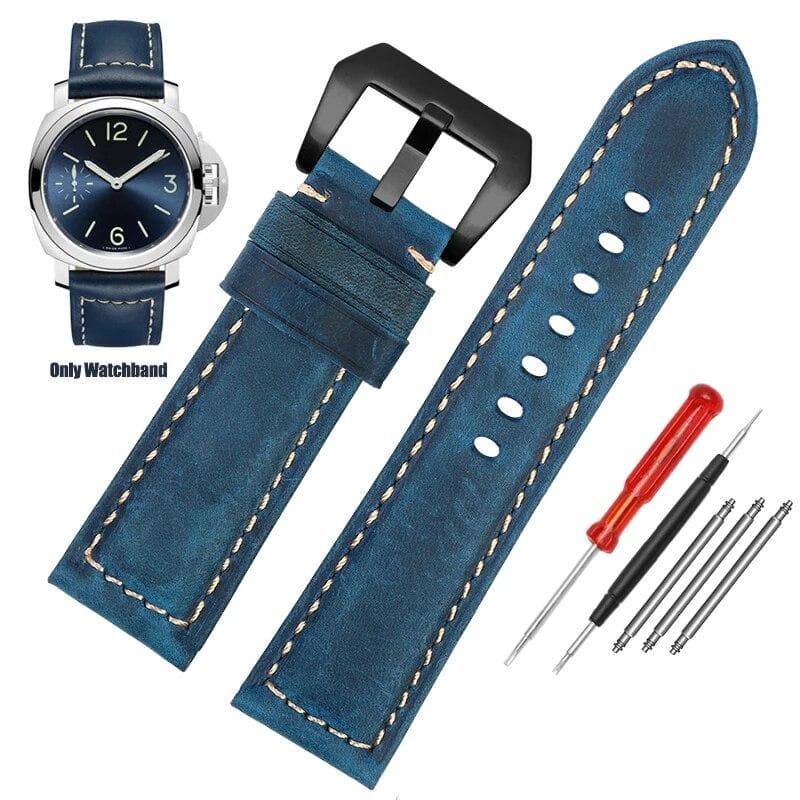 High quality Waterproof Watch band For Panerai PAM688 441/1313 Cowhide Leather Men's blue Watch Strap accessories 22MM 24mm 26mm 20mm