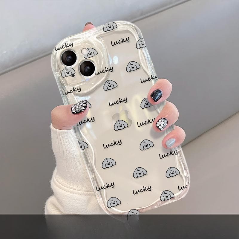 Applicable To Apple 14promax Mobile Phone Case IPhone 15/13 Transparent Silicone 11/12 Full Screen Dog Stand 6s iPhone 6s Plus