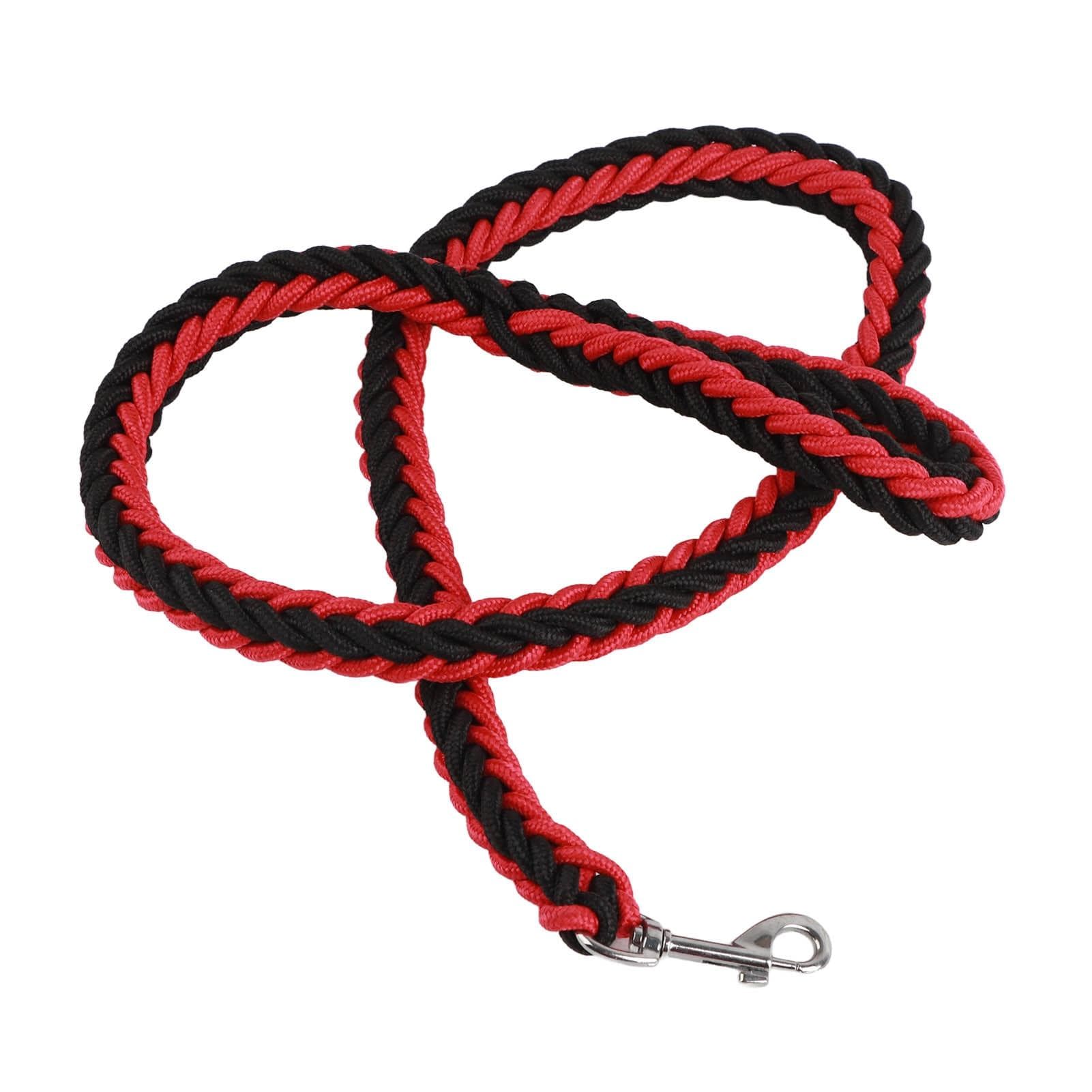 Dog Leash Heavy Duty Thickened Bite Resistant Nylon Pet Traction Leash for Medium Dog Walking M(for 4-6.5kg) red black