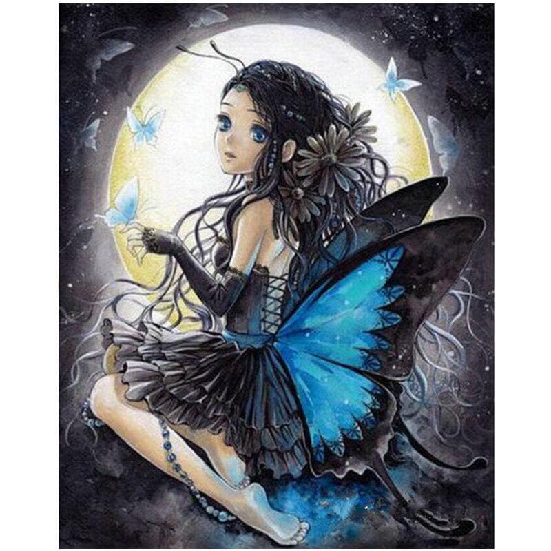 5d Diy Diamond Painting Butterfly Girl Square Round Full Diamond Embroidery Cross Stitch Decoration 20X30CM