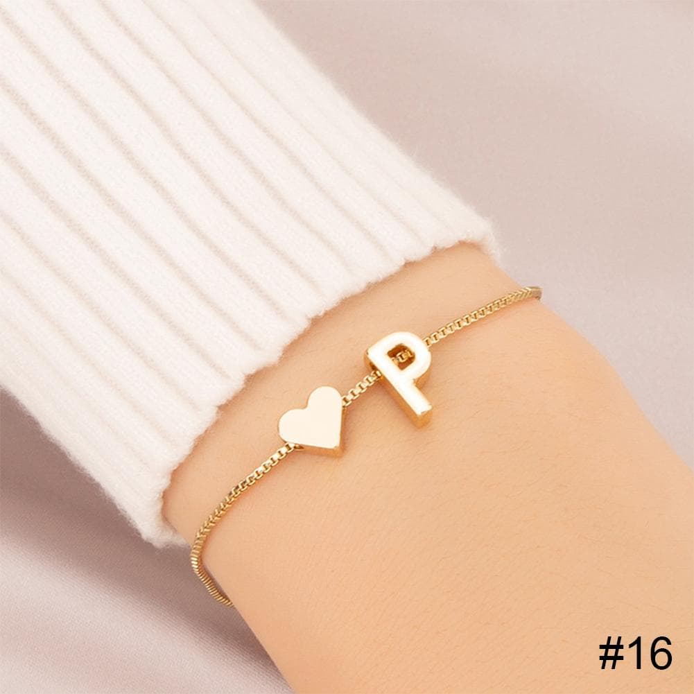 Simple Fashion Love Letter Bracelet Retro Adjustable Alloy Letter Bracelet Women Hand Jewelry P gold