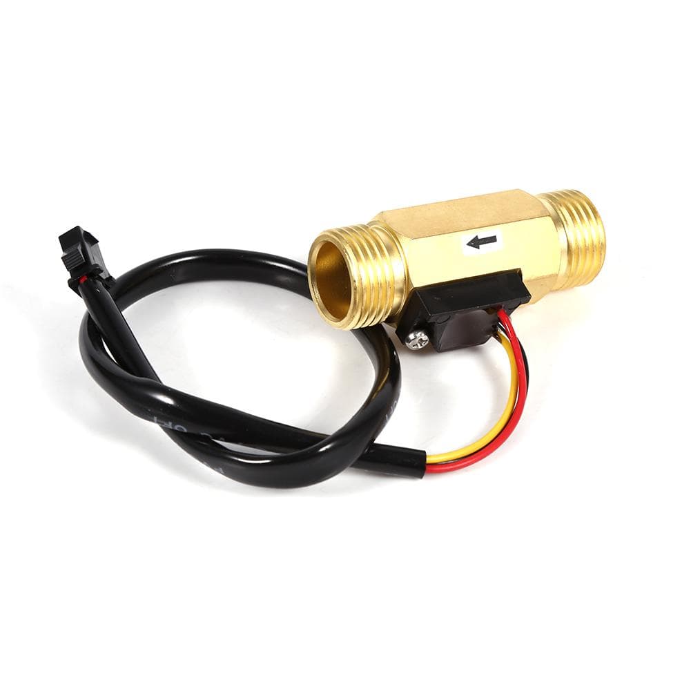 1Pc New G1/2 Copper Hall Effect Liquid Water Flow Sensor Switch Flowmeter Meter 1-30L/min