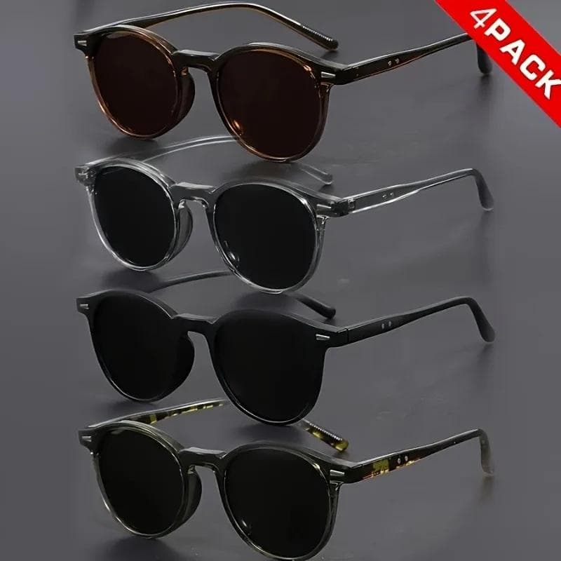 1/4-piece Set Round Frame Glasses Unisex Fashionable Accessory Gift for Parties Music Festivals