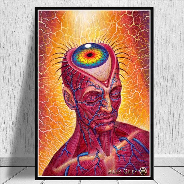 Alex Grey Psychedelic Trippy Tree Life PicturesWall Art Canvas Prints Painting Bedroom Abstract Poster Modern Home Decoration 60X80cm Unframed
