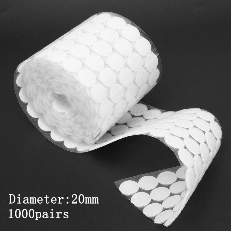 1000 Pairs Self Adhesive Fastener Tape Dots 10/15/20mm Disc Adhesive Strong Glue Magic Sticker Round Coins Hook Loop 1000pairs 20mm