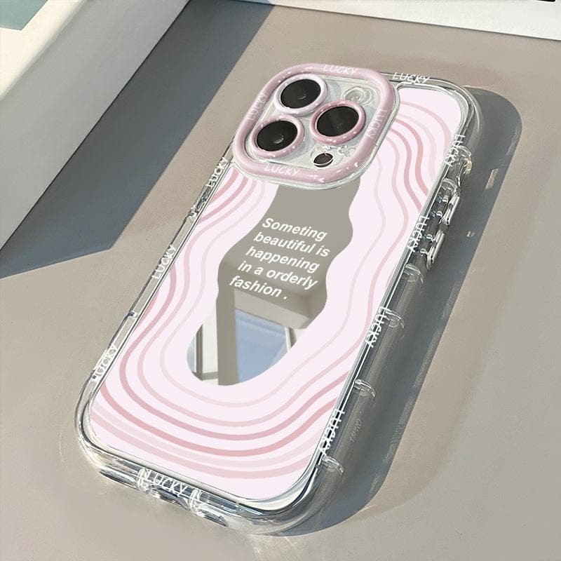 Simple Lines and Mirrors Are Suitable for Apple 15 Silicone IPhone14/12/iPhone16promax Cream Shell Apple 16PROMAX