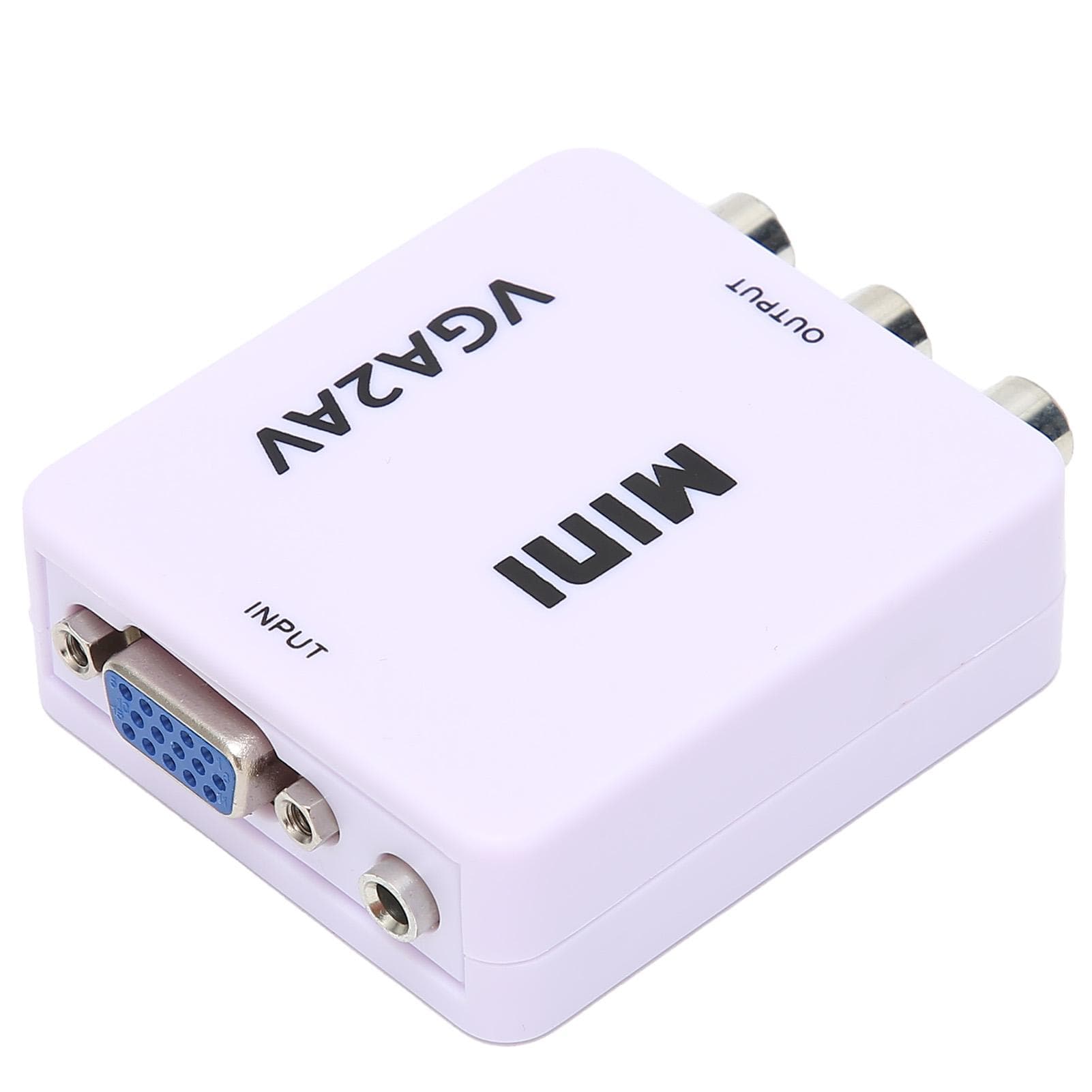 Mini VGA to AV 1080P HD Video Converter Adapter 165MHz with Data Cable for TV PC