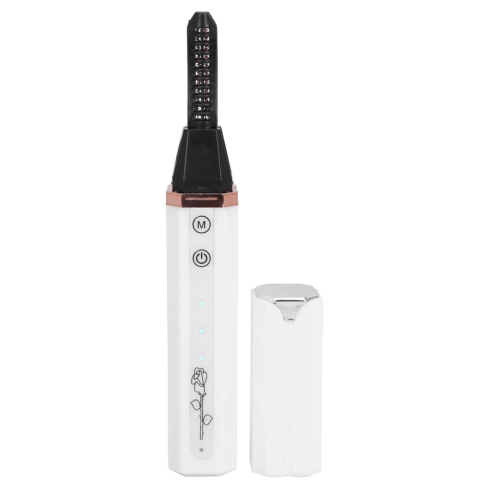 USB Charging Electric Heating Eyelash Curler Portable Long Lasting Eyelash Curling ToolWhite white